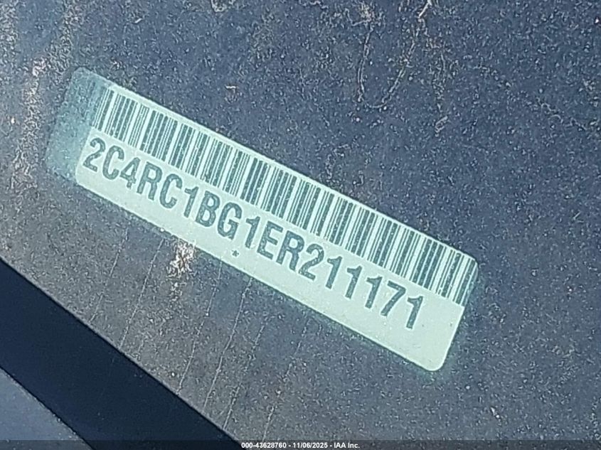 2014 Chrysler Town & Country Touring VIN: 2C4RC1BG1ER211171 Lot: 43628760