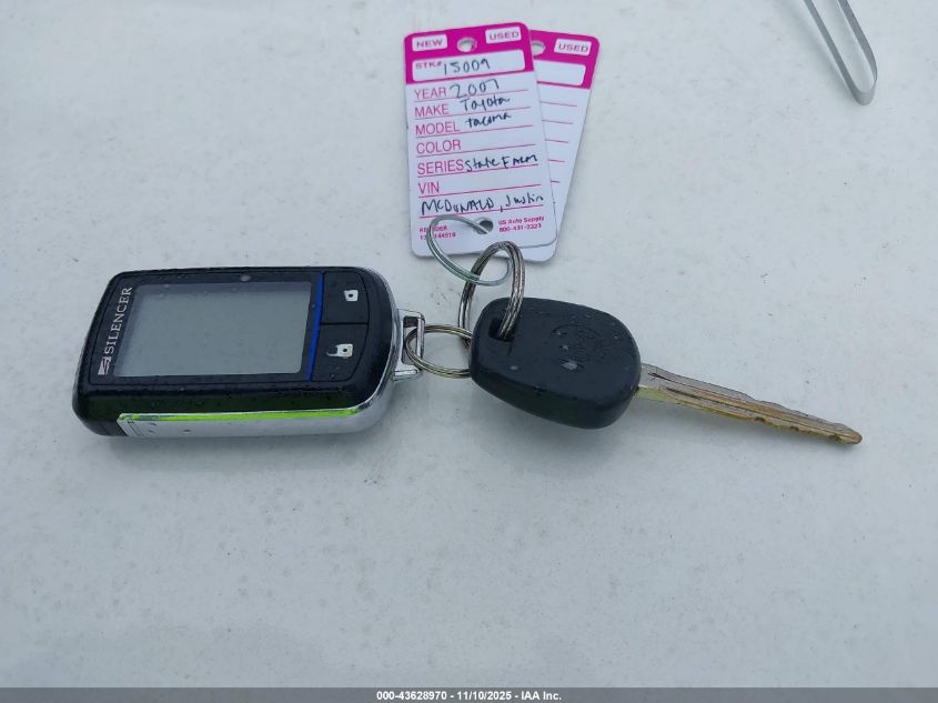 2007 Toyota Tacoma Base V6 VIN: 3TMMU52N47M003891 Lot: 43628970