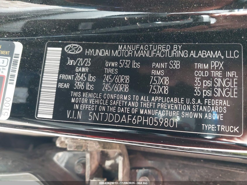 2023 HYUNDAI SANTA CRUZ SEL PREMIUM - 5NTJDDAF6PH059801