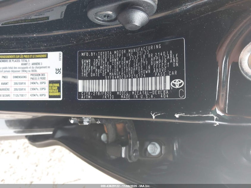 2023 TOYOTA COROLLA LE - 5YFB4MDE9PP016174