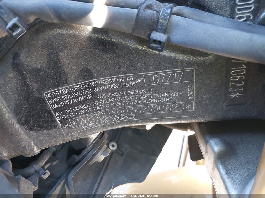 2017 BMW S 1000 RR WB10D6007HZ710623