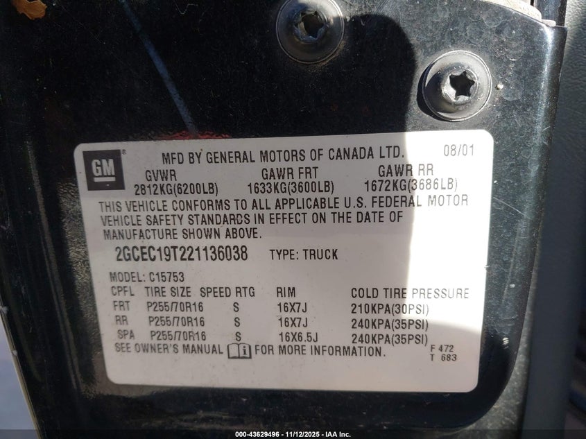 2GCEC19T221136038 2002 CHEVROLET SILVERADO photo no. 9