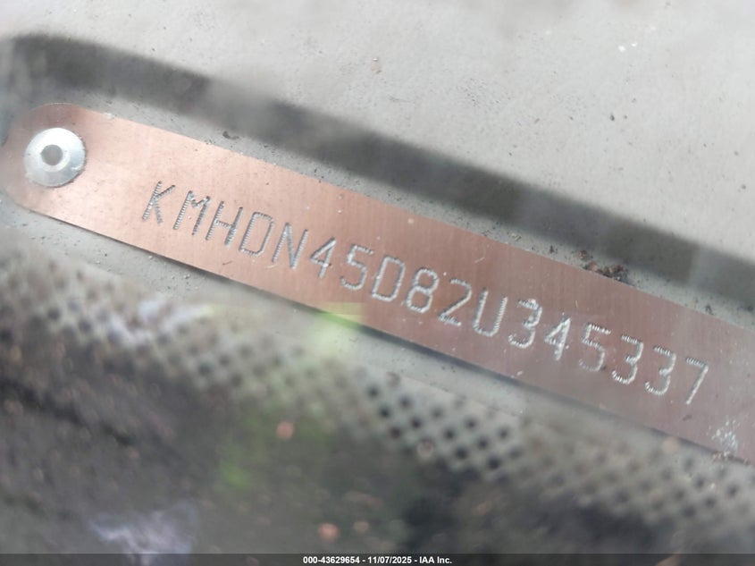 2002 Hyundai Elantra Gls VIN: KMHDN45D82U345337 Lot: 43629654