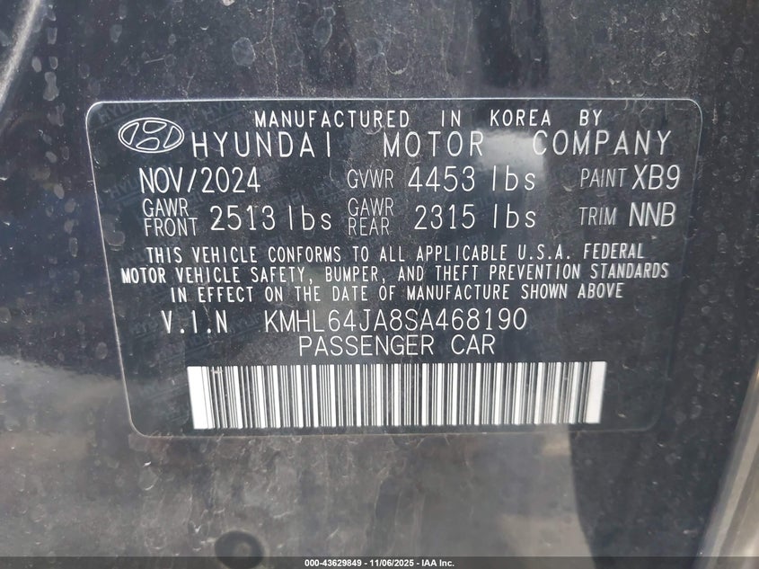KMHL64JA8SA468190 2025 HYUNDAI SONATA photo no. 9