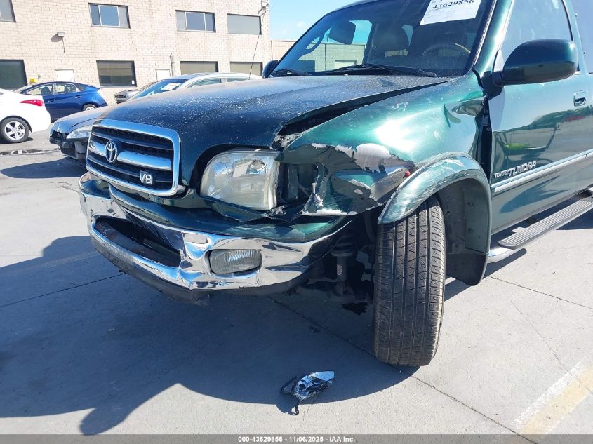 2002 Toyota Tundra Ltd V8 VIN: 5TBRT381X2S255728 Lot: 43629856