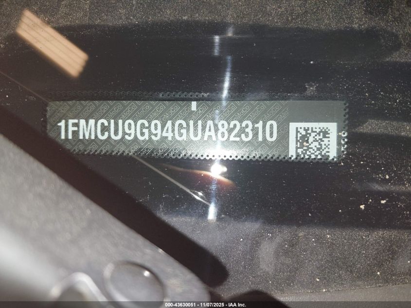 2016 Ford Escape Se VIN: 1FMCU9G94GUA82310 Lot: 43630051