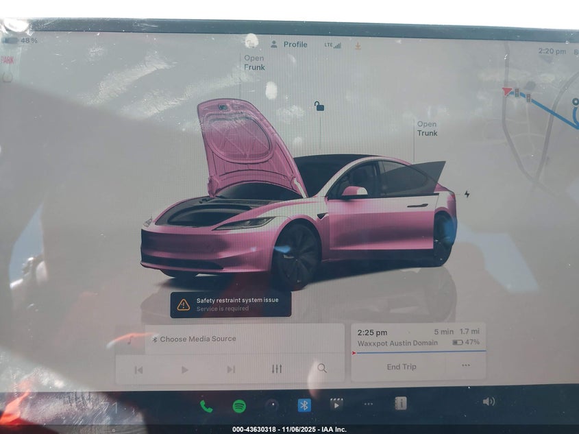 2024 Tesla Model 3 Long Range Dual Motor All-Wheel Drive VIN: 5YJ3E1EB6RF728869 Lot: 43630318