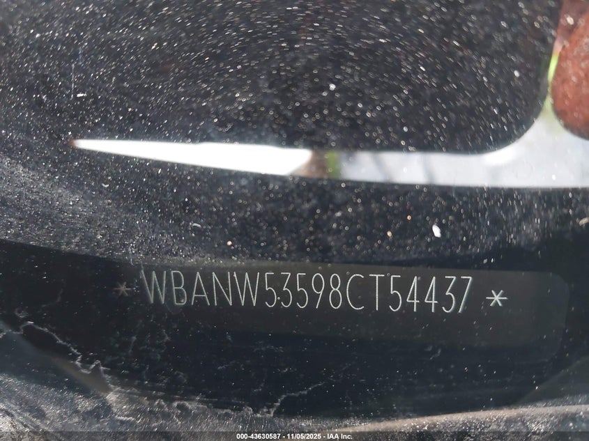 2008 BMW 550I VIN: WBANW53598CT54437 Lot: 43630587