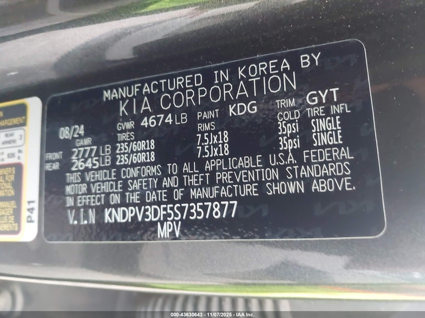 2025 KIA SPORTAGE EX KNDPV3DF5S7357877
