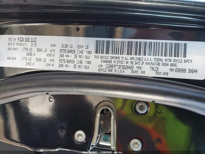 1C6RR7FT3FS620403 2015 RAM 1500 photo no. 9