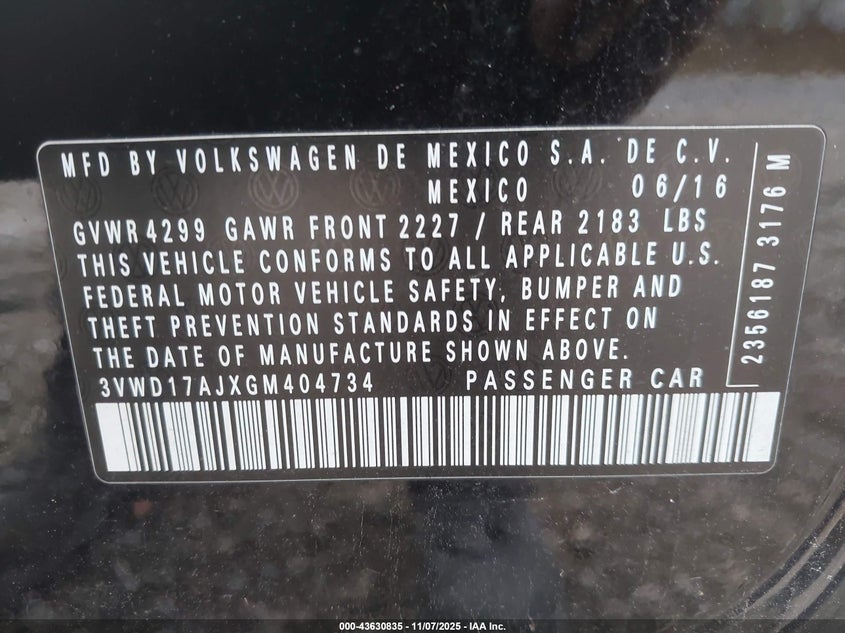 2016 VOLKSWAGEN JETTA 1.8T SPORT - 3VWD17AJXGM404734