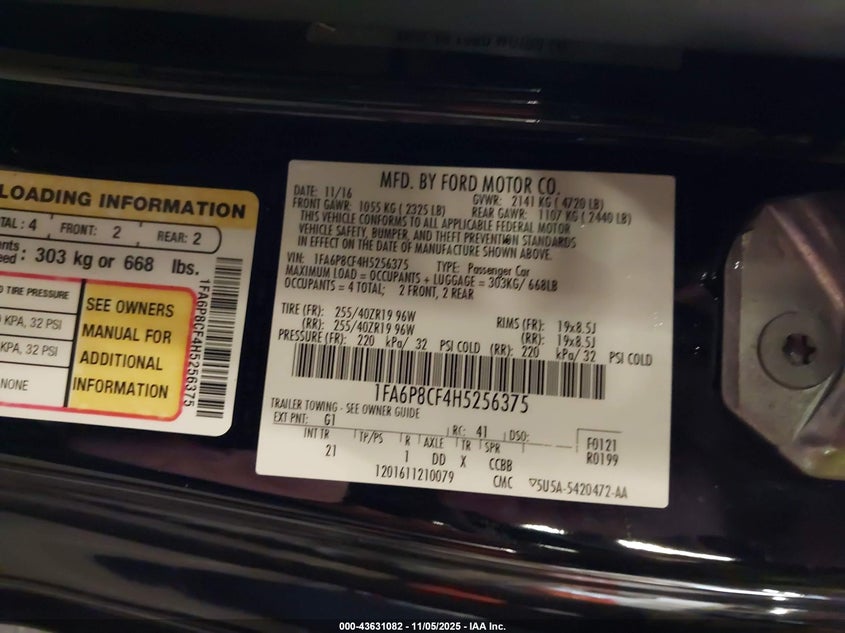 2017 FORD MUSTANG GT - 1FA6P8CF4H5256375