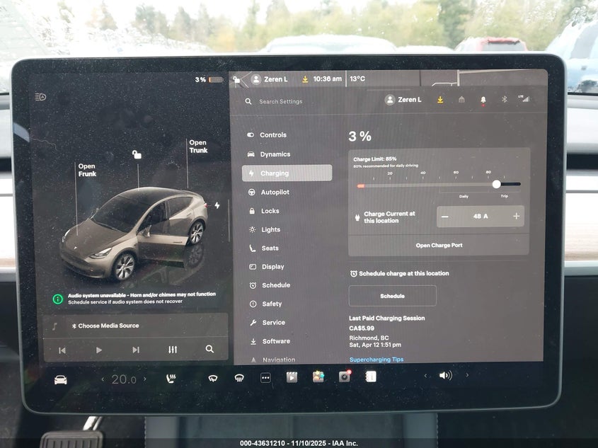 2023 Tesla Model Y Awd/Long Range Dual Motor All-Wheel Drive VIN: 7SAYGDEE3PF875923 Lot: 43631210