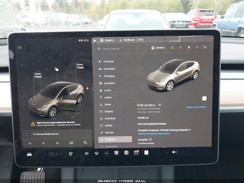 2023 Tesla Model Y Awd/Long Range Dual Motor All-Wheel Drive VIN: 7SAYGDEE3PF875923 Lot: 43631210