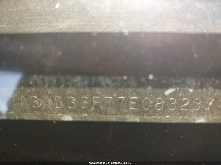 2007 Mitsubishi Galant Es/Se VIN: 4A3AB36F77E083237 Lot: 43631256