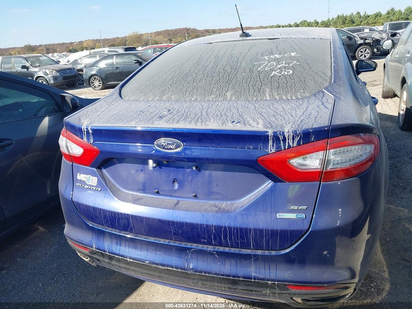 2016 Ford Fusion Se VIN: 3FA6P0T9XGR301598 Lot: 43631274