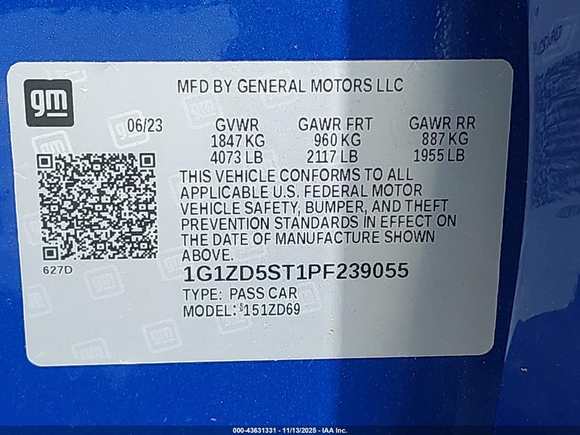 1G1ZD5ST1PF239055 2023 CHEVROLET MALIBU photo no. 9
