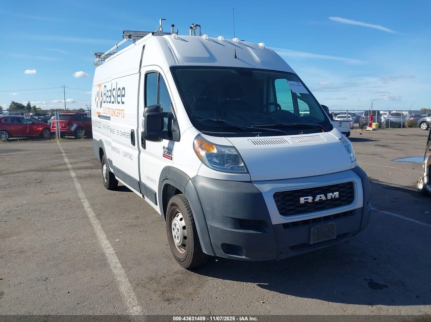 2019 RAM PROMASTER 3500 CARGO VAN HIGH ROOF 159 WB EXT - 3C6URVJG6KE537411