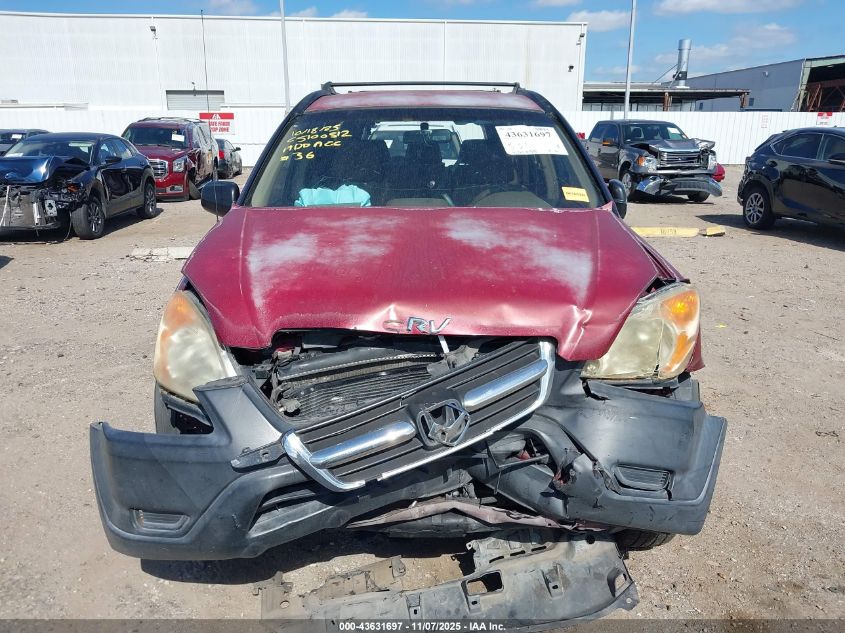 2002 Honda Cr-V Lx VIN: JHLRD68472C003732 Lot: 43631697