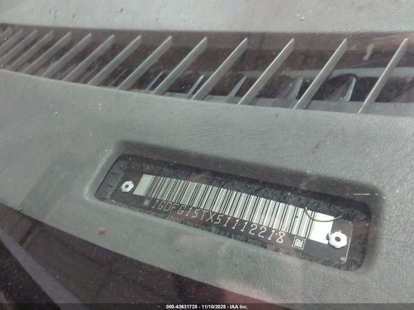 2005 GMC Savana Upfitter VIN: 1GDFG15TX51112218 Lot: 43631728