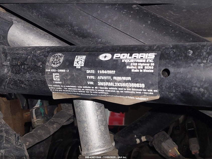 2022 Polaris Rzr Pro R 4 Ultimate Launch Edition VIN: 3NSRML2K5NG388839 Lot: 43631844