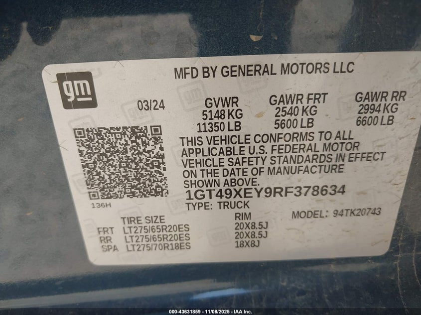 1GT49XEY9RF378634 2024 GMC SIERRA photo no. 8