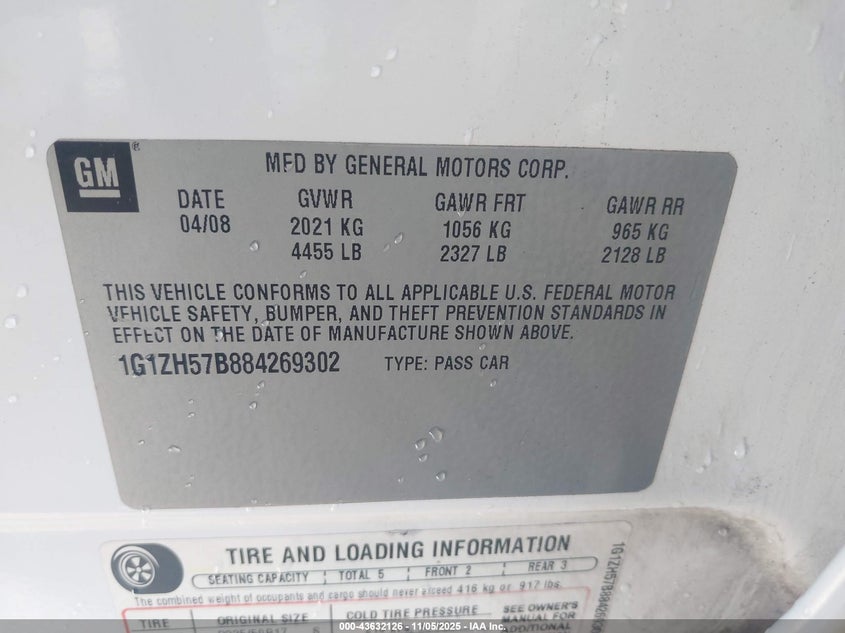 1G1ZH57B884269302 2008 CHEVROLET MALIBU photo no. 9