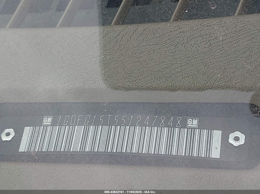 2005 GMC Savana Upfitter VIN: 1GDFG15T551247848 Lot: 43632161