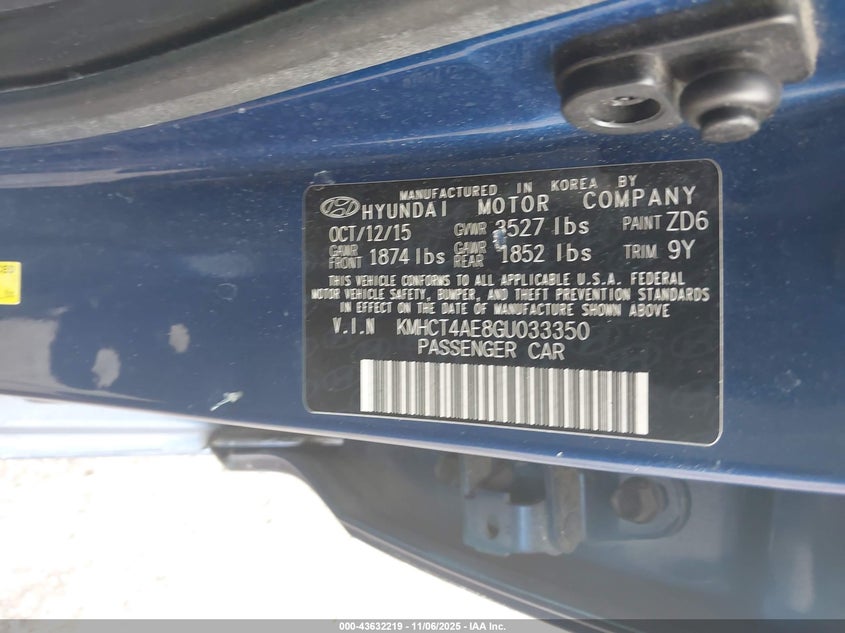 2016 HYUNDAI ACCENT SE KMHCT4AE8GU033350