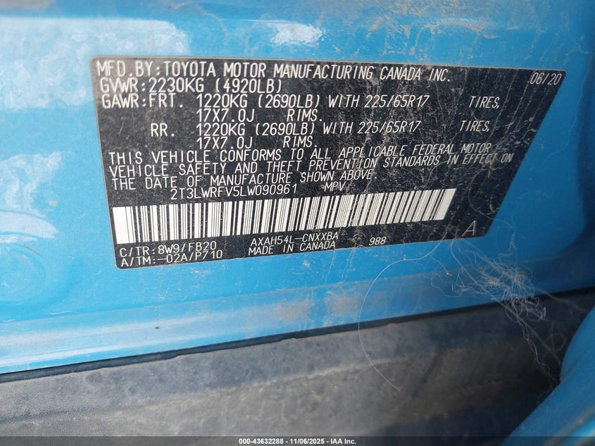 2020 TOYOTA RAV4 HYBRID LE - 2T3LWRFV5LW090961