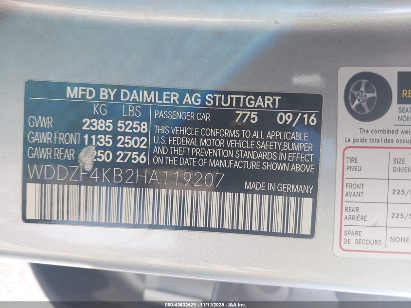 2017 MERCEDES-BENZ E 300 4MATIC WDDZF4KB2HA119207