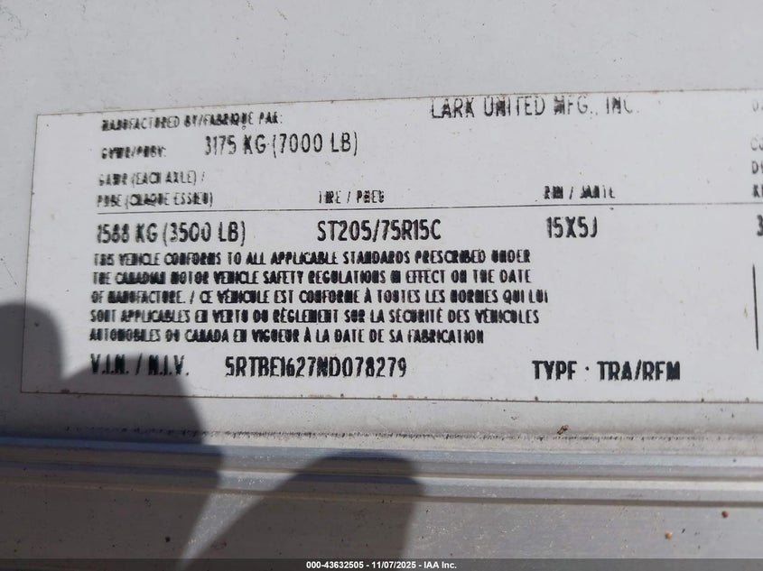 5RTBE1627ND078279 2022   photo no. 9