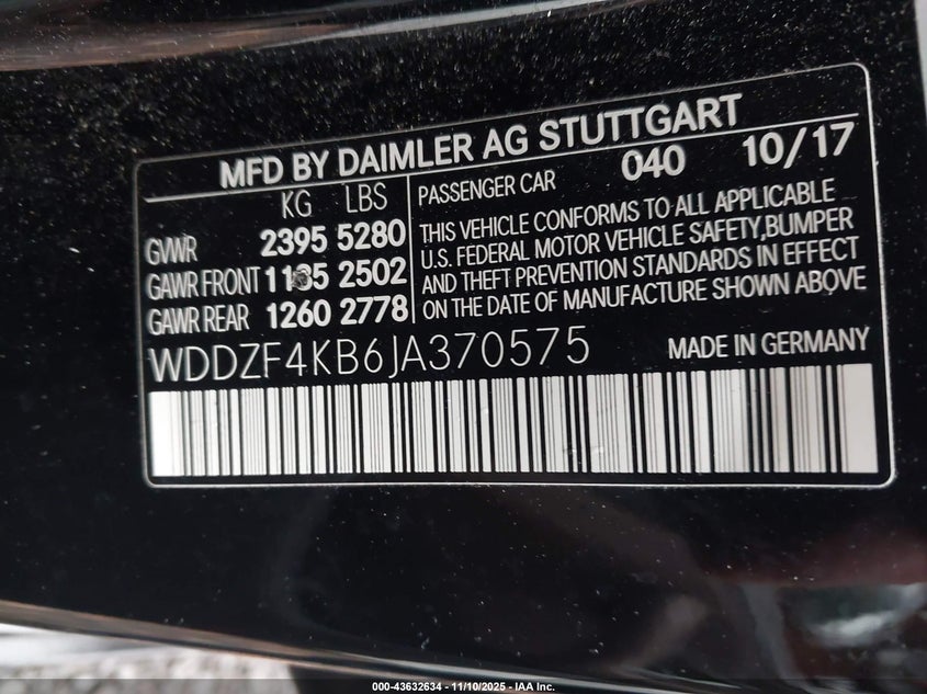 2018 Mercedes-Benz E 300 4Matic VIN: WDDZF4KB6JA370575 Lot: 43632634