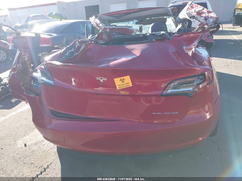 2022 Tesla Model 3 Long Range Dual Motor All-Wheel Drive VIN: 5YJ3E1EB7NF163073 Lot: 43632649