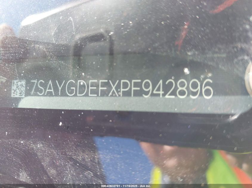 2023 Tesla Model Y Performance Dual Motor All-Wheel Drive VIN: 7SAYGDEFXPF942896 Lot: 43632781