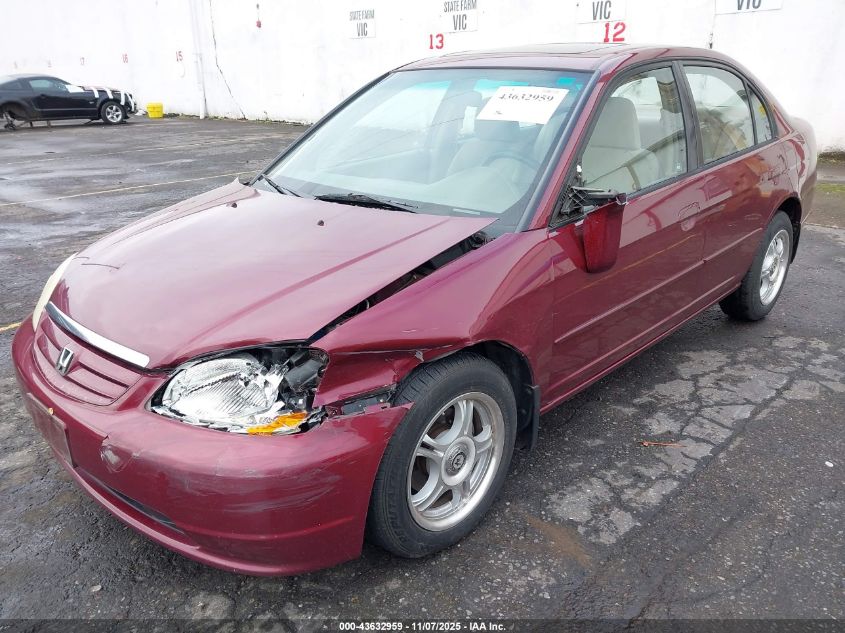 2002 Honda Civic Ex VIN: 2HGES26752H507198 Lot: 43632959