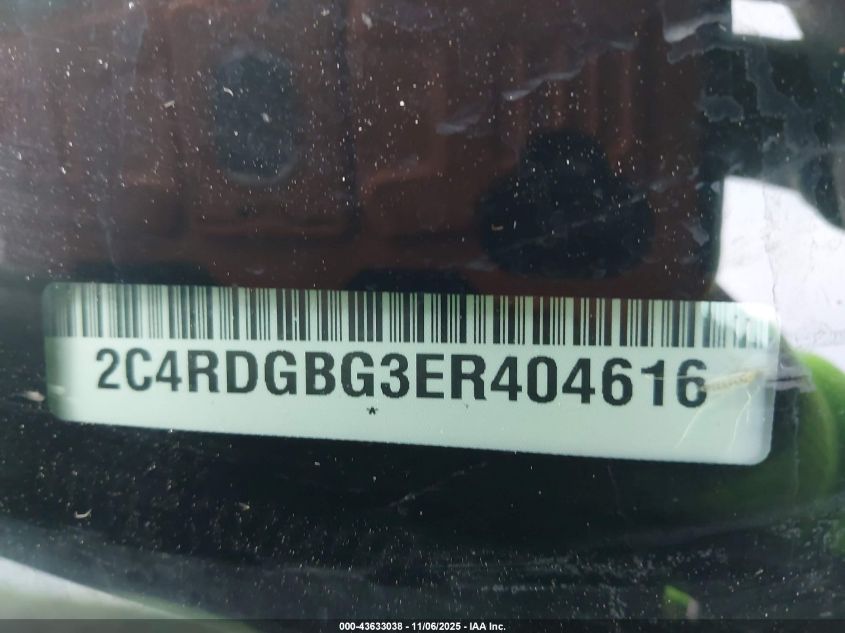 2014 Dodge Grand Caravan Se VIN: 2C4RDGBG3ER404616 Lot: 43633038
