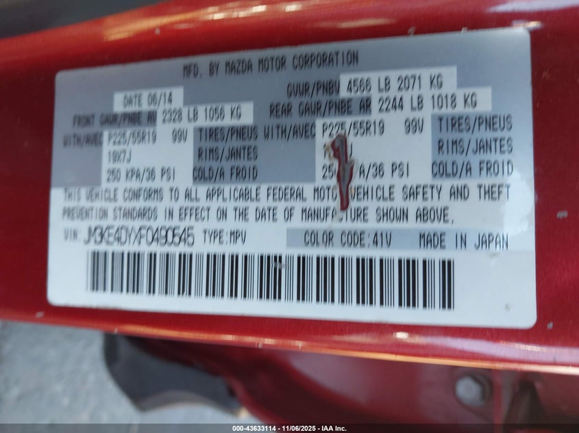 2015 MAZDA CX-5 GRAND TOURING - JM3KE4DYXF0490545