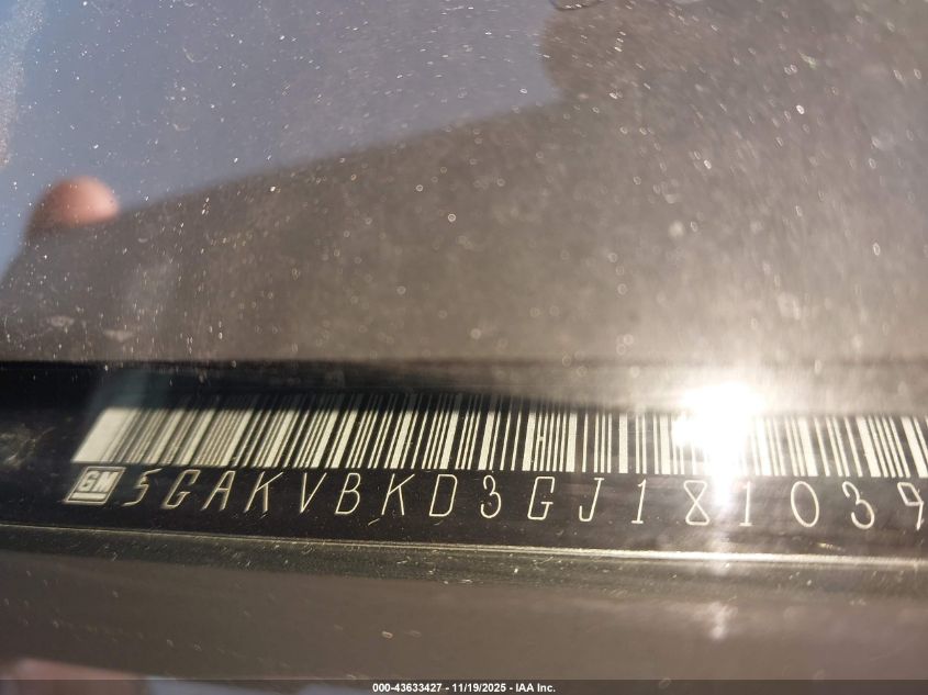 2016 Buick Enclave Leather VIN: 5GAKVBKD3GJ181039 Lot: 43633427