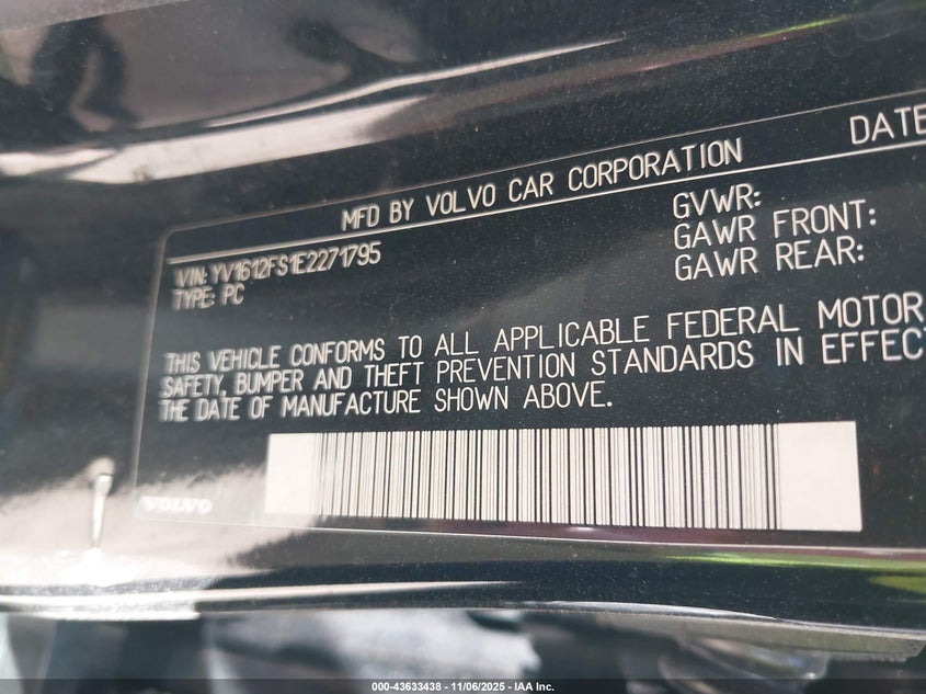 2014 VOLVO S60 T5 - YV1612FS1E2271795