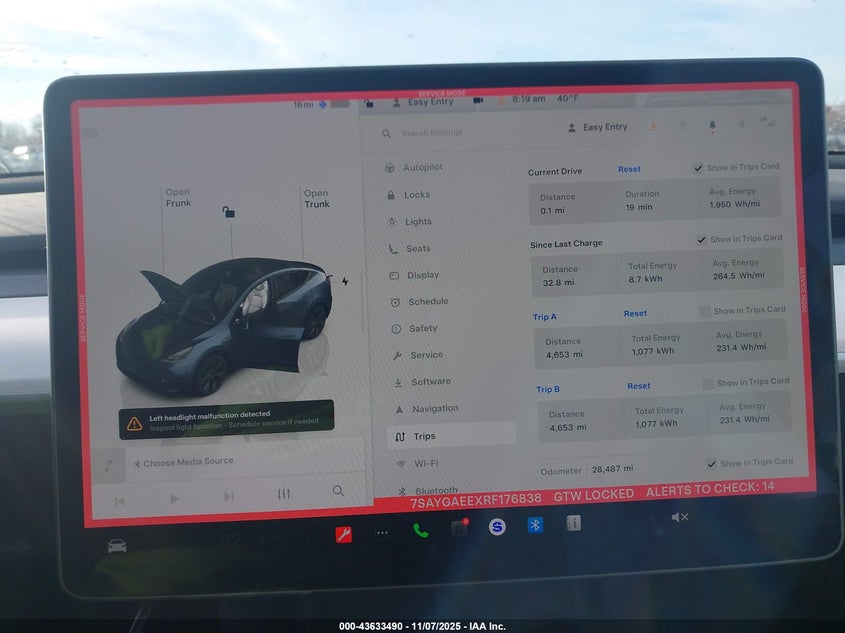 2024 Tesla Model Y Long Range Dual Motor All-Wheel Drive VIN: 7SAYGAEEXRF176838 Lot: 43633490