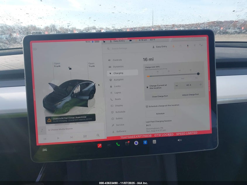 2024 Tesla Model Y Long Range Dual Motor All-Wheel Drive VIN: 7SAYGAEEXRF176838 Lot: 43633490