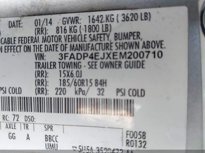 2014 FORD FIESTA SE - 3FADP4EJXEM200710