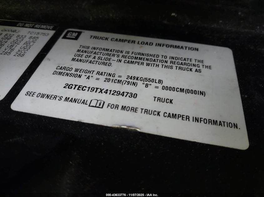 2GTEC19TX41294730 2004 GMC SIERRA photo no. 9