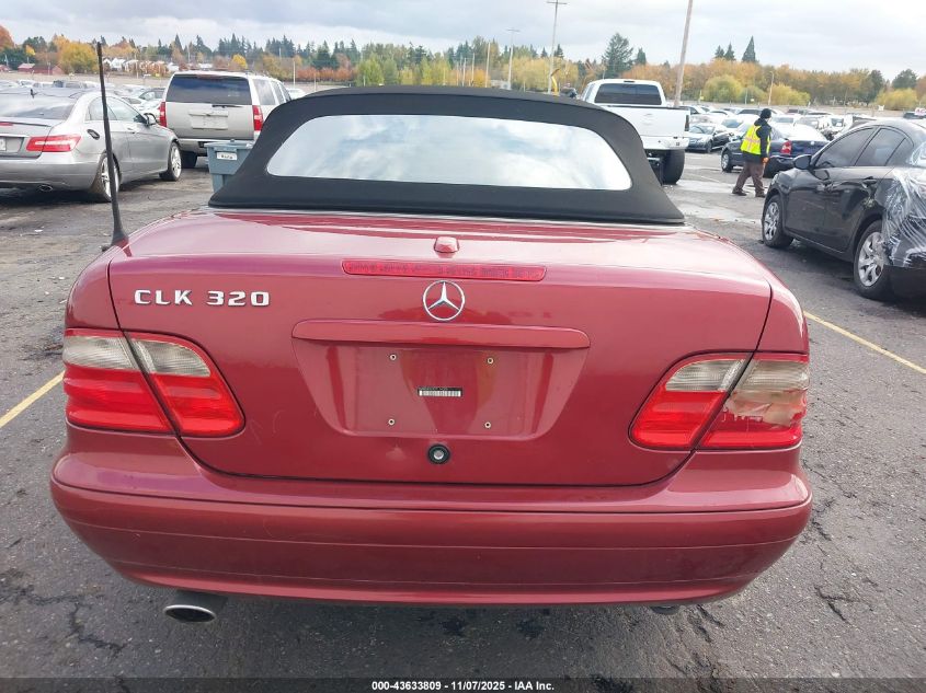 2003 Mercedes-Benz Clk 320 VIN: WDBLK65G93T134376 Lot: 43633809