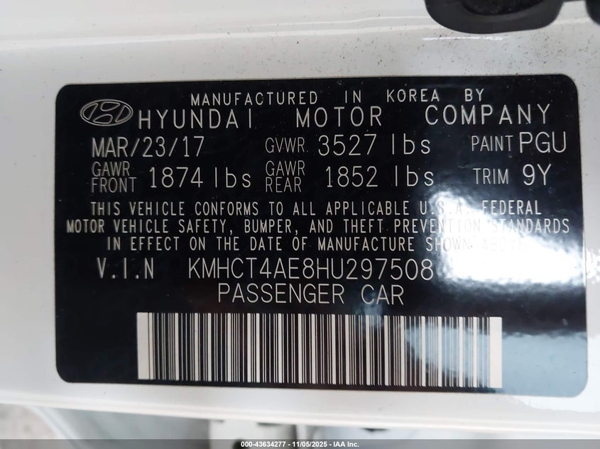 2017 HYUNDAI ACCENT SE KMHCT4AE8HU297508