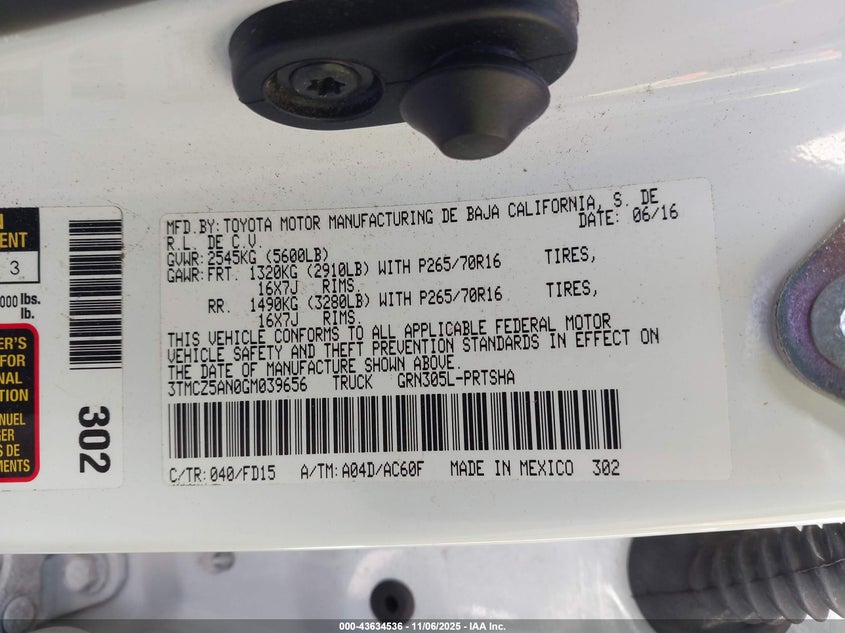 2016 TOYOTA TACOMA TRD OFF ROAD - 3TMCZ5AN0GM039656
