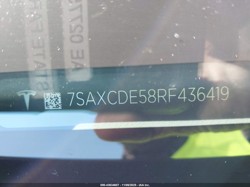 2024 Tesla Model X Long Range VIN: 7SAXCDE58RF436419 Lot: 43634607