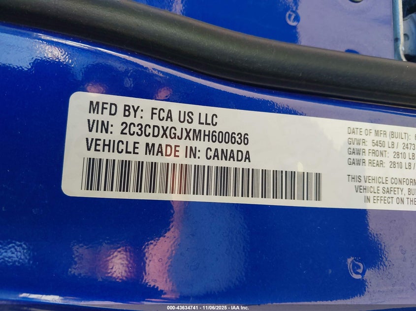 2C3CDXGJXMH600636 2021 DODGE CHARGER photo no. 9