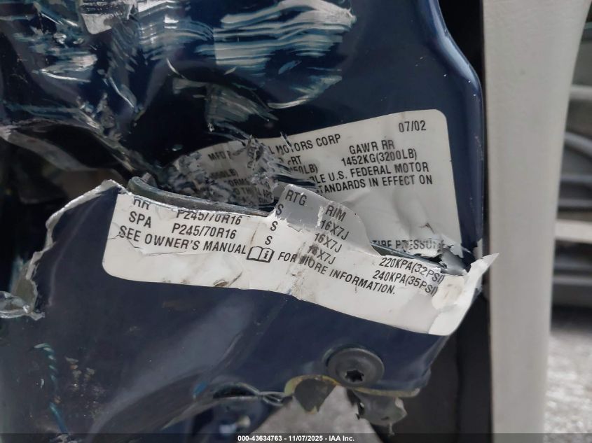 2003 Chevrolet Trailblazer Ls VIN: 1GNDS13S332116260 Lot: 43634763